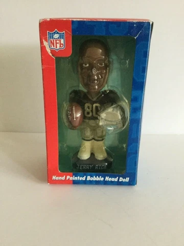Jerry Rice Oakland Raiders Genuine Hand Painted Bobblehead New In Box Cover