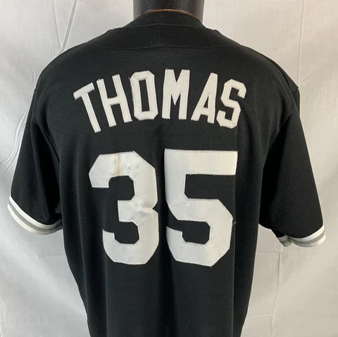 Vintage Chicago White Sox Frank Thomas Jersey #35 Sewn Large USA MLB Baseball Cover