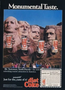 1986 Diet Coke Cola Mount Rushmore 1-page MAGAZINE AD - Picture 1 of 1