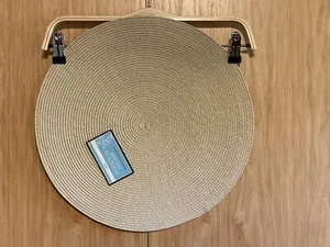NWT Bed, Bath & Beyond Tan Round Placemats, Reversible, Easy Clean ~ 4 Placemats - Picture 1 of 5