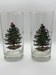 Vintage Spode Christmas Tree Highball Glasses (2) - Picture 1 of 7