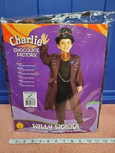 Charlie & The Chocolate Factory Willy Wonka Halloween Costume Boys Sz M 8-10 NEW - Picture 1 of 3