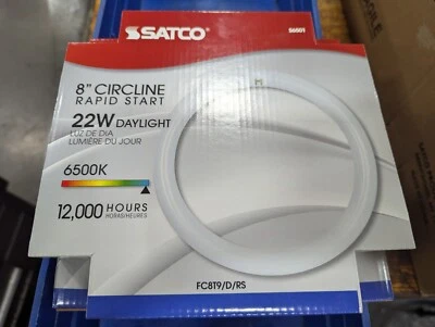 New 8pc Satco 8" Circline Rapid Start 22W Cool White FC8T9/CW/RS 41k S6500  - Image 1 of 2