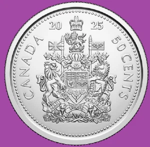 2025 Canada Half Dollar Fifty Cents King Charles III Coin Mint UNC - Picture 1 of 2