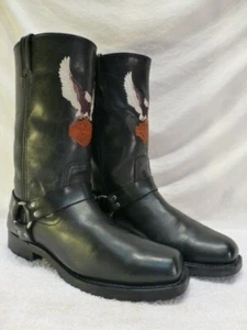 Harley Davidson boots Harness Patriot Lug EAGLE Mens Boots 11D D 91513 $325 - Picture 1 of 12