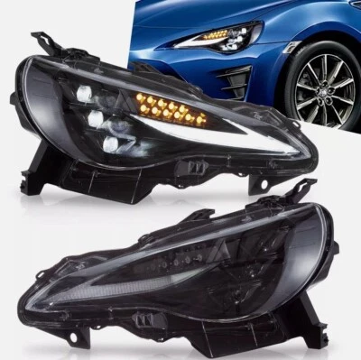 3D V2 Triple LED Projector Headlights W/Animation for 12-20 Subaru BRZ Toyota 86 - Image 1 of 4