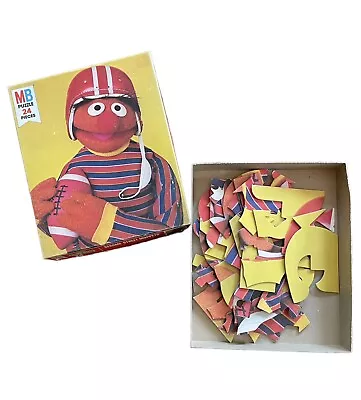 Vintage Sesame Street Muppets Ernie Football MB Jigsaw Puzzle 24 Pieces 1976 - Image 1 of 3