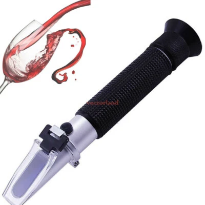 Wine Alcohol Refractometer ATC Dual Scale Measure Meter 0-25% Brix 0-40% New