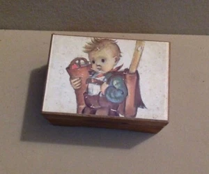Vintage Wooden Lador Music Box. Hummel Picture on Top. Made in Switzerland. - Picture 1 of 7