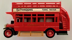 MATCHBOX MODELS OF YESTERYEAR 1922 A.E.C. S Type Omnibus Y-23 Schweppes Tonic - Picture 1 of 11