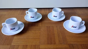 4 original Vintage Segafredo Zanetti Cappuccino Tassen mit Unterteller gebraucht - Bild 1 von 8