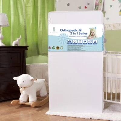 New Slightly Dmged Box LA Baby Orthopedic Crib Mattress 27 3/4” X 7” X 52 2/2” - Image 1 of 4