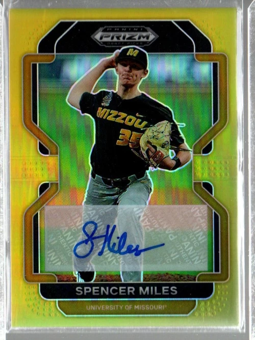 2022 Prizm Draft Picks Base Prizms Gold #136 Spencer Miles Auto /10  - Image 1 of 1