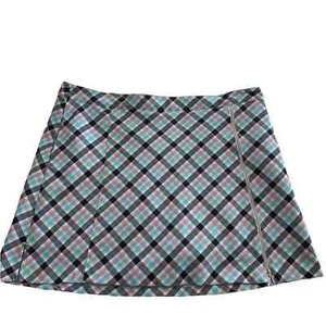 Lady Hagen Golf Skort Blue Purple Plaid Skort with Zipper Detail Size 14 - Picture 1 of 8