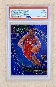 2020-21 Select Tyrese Maxey COURTSIDE BLUE DISCO PRIZM RC #/25 SSP #280 PSA 9 - Picture 1 of 2