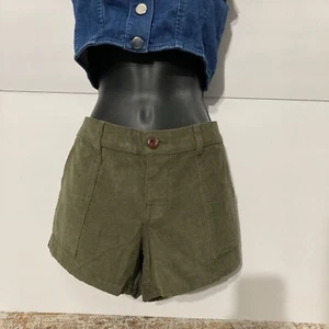 Birdwell Beach Britches Corduroy Chino Shorts Women's Sz 8 Olive Green New Wtags - Picture 1 of 22