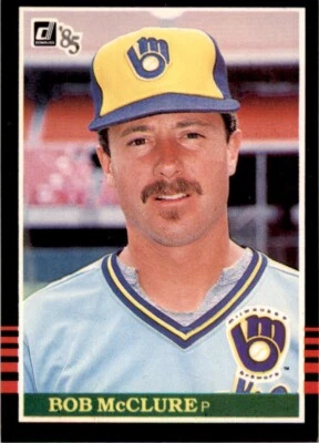 1985 Donruss Baseball Bob McClure . Milwaukee Brewers #536 - Image 1 of 2