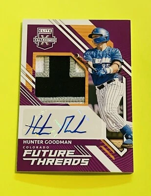 2021 Elite Extra Future Threads Hunter Goodman 3CL Patch Auto RPA Autograph 4/7 - Image 1 of 3