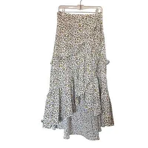 NWOT Calista Maxi Skirt Waterfall Tiered Ruffle Detail Animal Print Size Medium - Picture 1 of 6