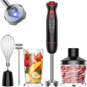 Upgraded Immersion Blender Handheld 1100W 12 Speed 5 in 1 Hand Mixer Stick Blend - Picture 1 of 9