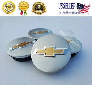  4X CHEVROLET 58mm Wheel Center Caps, CAMARO, COBALT, CAPTIVA, CRUZE, VOLT  - Picture 1 of 5