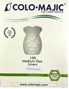 Colo-Majic Flushable Colostomy Biodegradable Liners Medium - 1 Box of 100 - Picture 1 of 3