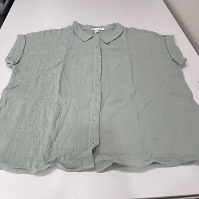 Camisa Threads 4 Thoughts Arianna Gasa Abotonada Verde XL Foto 1 de 3