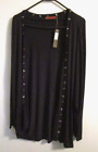 Belldini Black Thin Knit Long Sleeve Open Front Duster Sweater - Size 3X NWT
