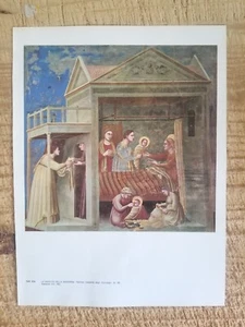 GIOTTO ART PRINT BIRTH OF VIRGIN MARY.12" x 9" BOOKPLATE - Picture 1 of 2