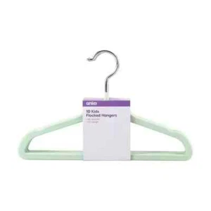 10 PCS Coloured Kids Flocked Hangers Mint Children Coat Hangers Baby Coat Rack* - Picture 1 of 2