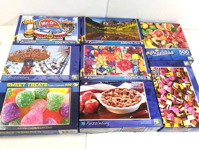 Puzzlebug/CraZArt  Puzzles 500  pieces lot of 8   Lot 1 - Image 1 of 4