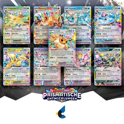 Evoli Entwicklungen Bundle 9 Karten DE NM Prismatische Entwicklungen Pokemon TCG - Bild 1 von 4