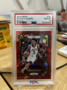 2023-24 Panini Prizm - Keyonte George #127 Red Ice Prizm (RC) Rookie PSA 10 JAZZ - Picture 1 of 2