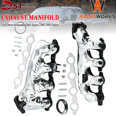 Colector de escape izquierdo y derecho para Chevy Silverado GMC Sierra 2500 1500 Yukon Foto 1 de 4