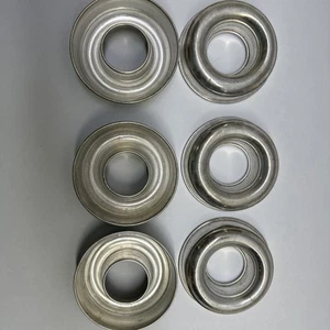 Lot of 6 Vintage Silver Color Aluminum Jello / Donut Mold Rings 3 1/2" Round - Picture 1 of 4