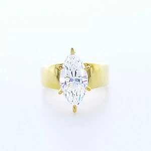 Massiver 18K Gold Solitär Verlobungsring 3 Karat Marquise Lab-Grown Diamant F SI1 - Bild 1 von 5