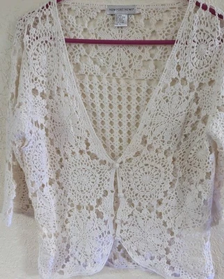 Suéter Newport News Estilo Encaje Crema Talla Grande Foto 1 de 3