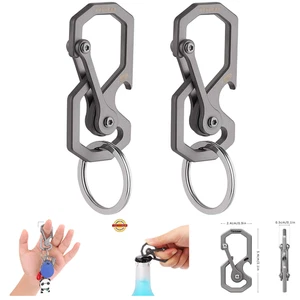 Portachiavi in titanio confezione da 2 moschettoni resistenti clip con apribottiglie per - Foto 1 di 7