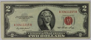 1953 $2 Red Seal Legal Tender VF/XF - Picture 1 of 2