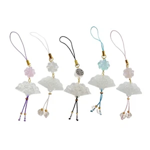 Simple Fan Bead Pendants Phone Charm Straps Lanyard Purse Accessories - Photo 1 sur 9