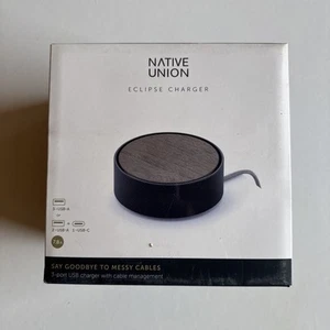 Native Union Eclipse 3 Port USB Charger Touch Sensor  - Wood / Black - Picture 1 of 2