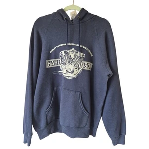 Sweat à capuche Harley Davidson Riders Club M bleu marine écran étoiles motard - Photo 1/6