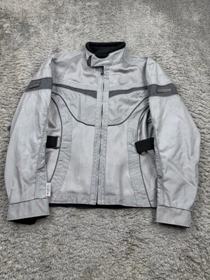 Chaqueta deportiva Olympia Moto para mujer gris medio Scotchlite cremallera completa abrigo bombardero Foto 1 de 4