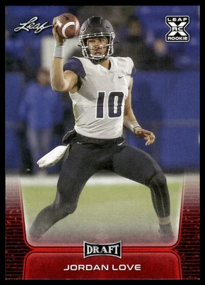 2020 Leaf Draft #11 Jordan Love Red Utah State Aggies - Image 1 of 2