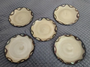 Pier 1 Imports Wave Stoneware Luncheon Salad Plates 8.5" Set Of 5 - Picture 1 of 10