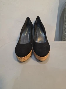 Stuart Weitzman Damen-Pump schwarz Lackleder Korkswoon Keilabsatz 10M - Bild 1 von 8