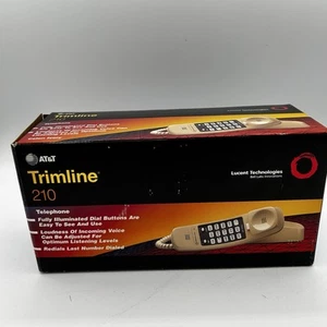 New VTG AT&T 210 Trimline Memory Corded  Single Line Telephone-Beige - Zdjęcie 1 z 11