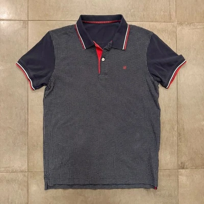 Carolina Herrera CH Navy Blue Polka Dot Polo Shirt - Men’s Medium Short Sleeve - Image 1 of 4