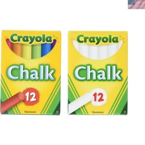 Pacchetto gesso bianco e colorato atossico - 12 ct ciascuno per creatività bambini - Foto 1 di 4