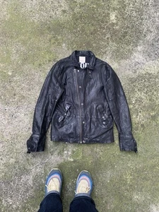 Chaqueta de moto Diesel de cuero negra para hombre - Imagen 1 de 24